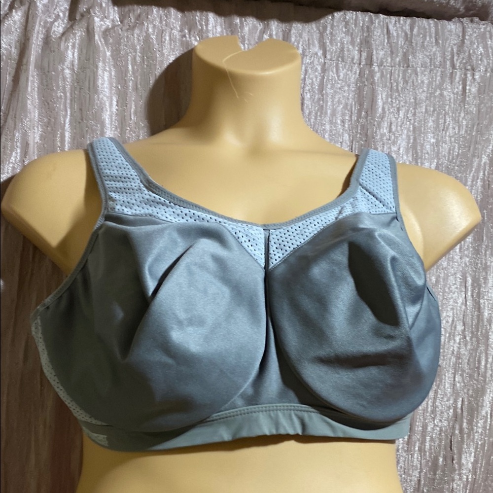 Glamorise Bra 42DD Gray Sport Elite Performance 5-Hooks Wire